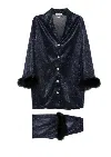 Gilda & Pearl Starlet Sparkle Pyjama Set In Navy Black