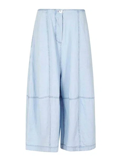 Gilda Midani Linen Trousers In Light Blue