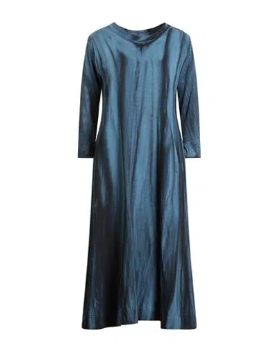 Gilda Midani Woman Midi Dress Slate Blue Size S Cotton