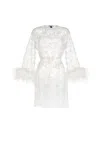 Gilda & Pearl Embroidered Feather-detail Robe