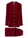Gilda & Pearl Frankly My Dear Velvet Pyjamas In Red
