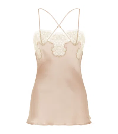 Gilda & Pearl Gina Satin Camisole In Beige