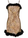 Gilda & Pearl Hollywood Leopard-print Silk Slip Dress In Brown