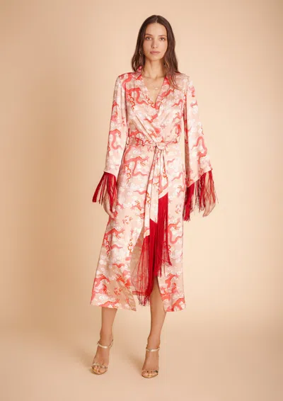 Gilda & Pearl Lili Long Robe In Red