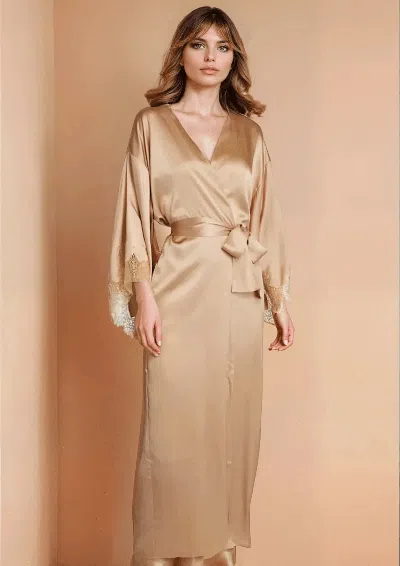 GILDA & PEARL LONG ROBE GOLD ALMOND