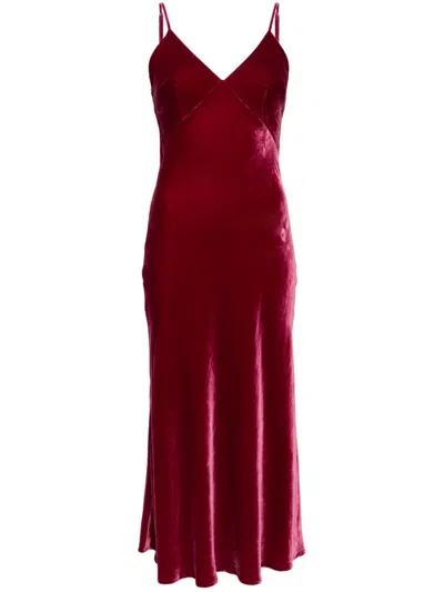 Gilda & Pearl Mulberry Red Silk Velvet Dress
