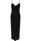 Gilda & Pearl Seashell-print Slip Midi Dress In Black