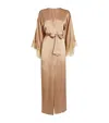 Gilda & Pearl Silk Gina Long Robe In Beige