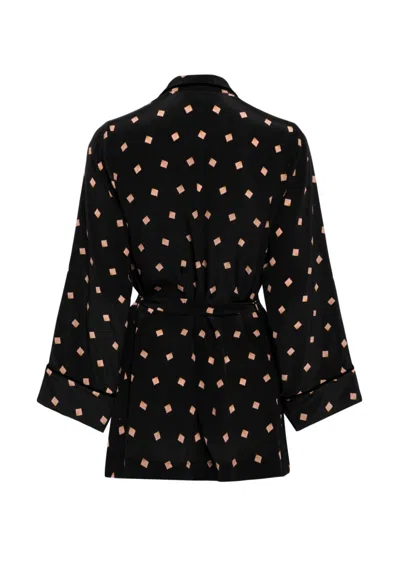 Gilda & Pearl Voyage Pyjama Set In  Shell Print/ Black; Size: Small, Medium, Large