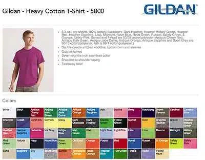 Pre-owned Gildan 100  Heavy Cotton T-shirt Wholesale Bulk Lot Ok Mix 2xl 3xl 4xl 5xl Colors