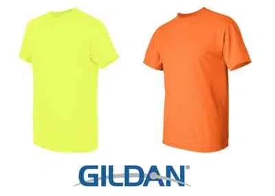 Pre-owned Gildan 100 T-shirts Blank 50 Safety Green 50 Safety Orange Bulk Lot S-xl  5000