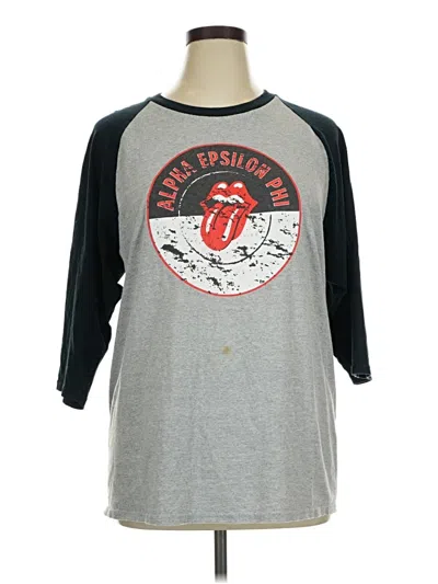 Pre-owned Gildan 3/4 Sleeve T-shirt In Gray