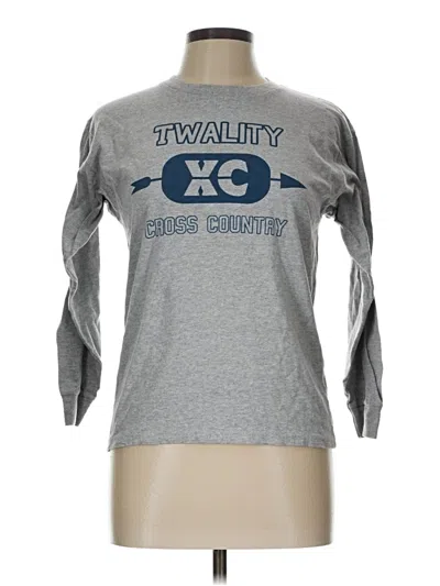 Pre-owned Gildan 3/4 Sleeve T-shirt In Gray