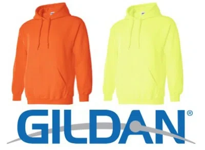 Pre-owned Gildan 50 Hooded Sweatshirts 25 Safety Green 25 Safety Orange Bulk S-xl  Hoodie