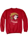 Gildan A Christmas Story Fudge Adult Crewneck Sweatshirt In Red