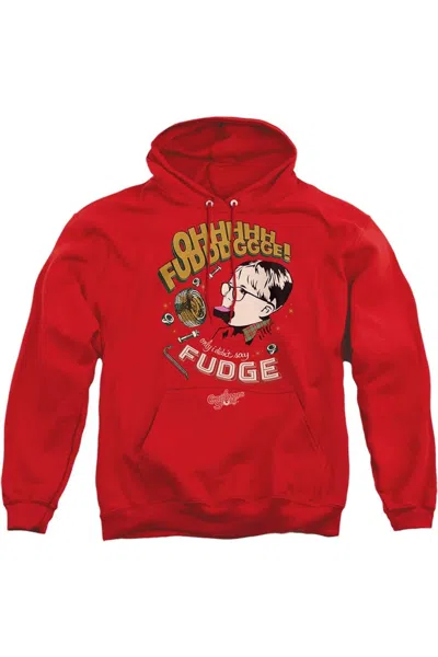 Gildan A Christmas Story Fudge Adult Pull Over Hoodie / Hooded Sweatshirt In Red
