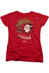 Gildan A Christmas Story Fudge Short Sleeve Womens Tee / T-shirt In Red
