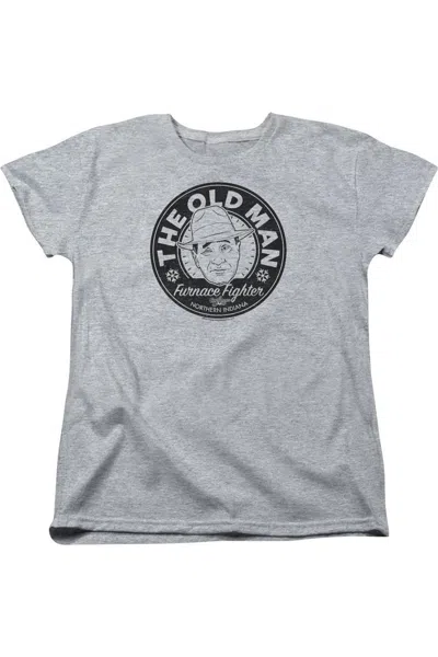 Gildan A Christmas Story The Old Man Short Sleeve Womens Tee / T-shirt In Gray