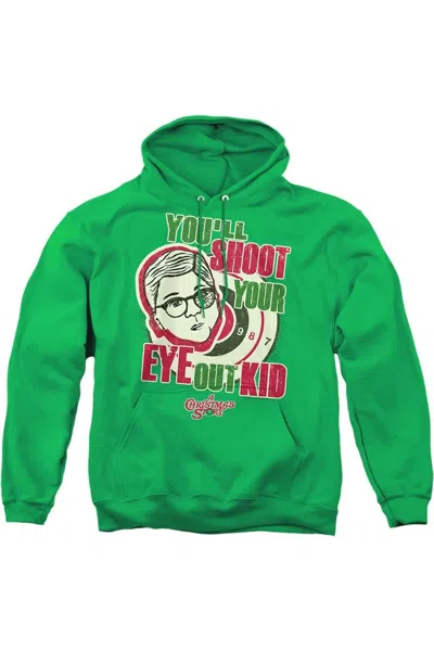 Gildan A Christmas Story Youll Shoot Your Eye Out Adult Pull Over Hoodie / Hooded Sweatshirt In Green