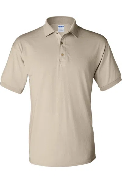 Gildan Adult Dryblend Jersey Short Sleeve Polo Shirt In Beige