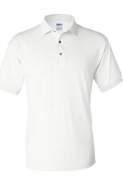 Gildan Adult Dryblend Jersey Short Sleeve Polo Shirt In White