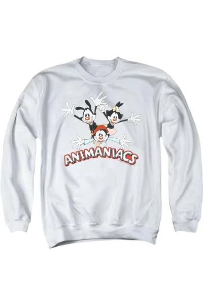 Gildan Animaniacs Animaniacs Trio Adult Crewneck Sweatshirt In White