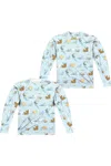 Gildan Animaniacs Experiments (front/back Print) Long Sleeve Adult Poly Crew Tee / T-shirt In White
