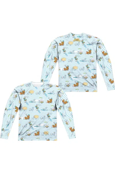 Gildan Animaniacs Experiments (front/back Print) Long Sleeve Adult Poly Crew Tee / T-shirt In White