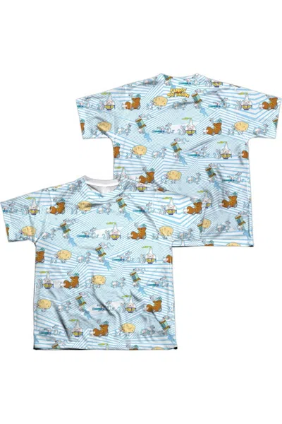 Gildan Kids' Animaniacs Experiments (front/back Print) Short Sleeve Youth Poly Crew Tee / T-shirt In Blue