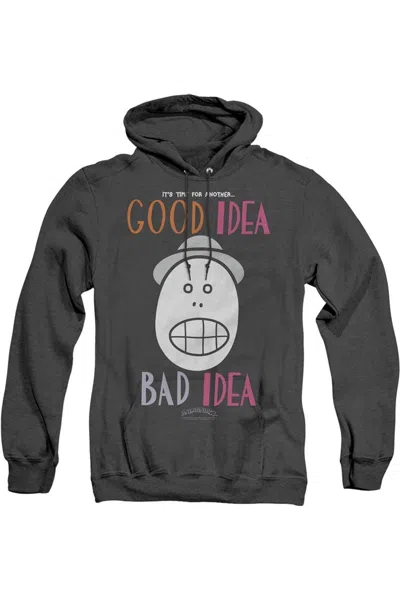 Gildan Animaniacs Good Idea Bad Idea Adult Heather Hoodie / Hooded Sweatshirt In Black