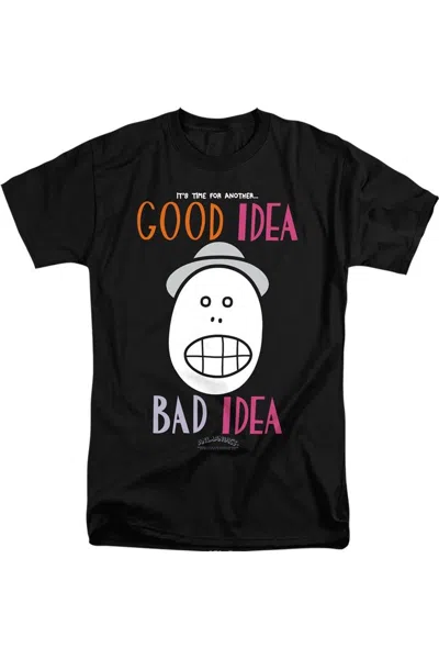 Gildan Animaniacs Good Idea Bad Idea Short Sleeve Adult Tall Tee / T-shirt In Black