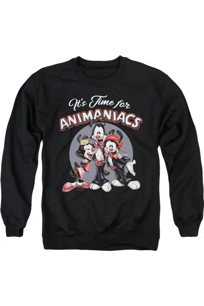 Gildan Animaniacs Its Time For Adult Crewneck Sweatshirt In Black
