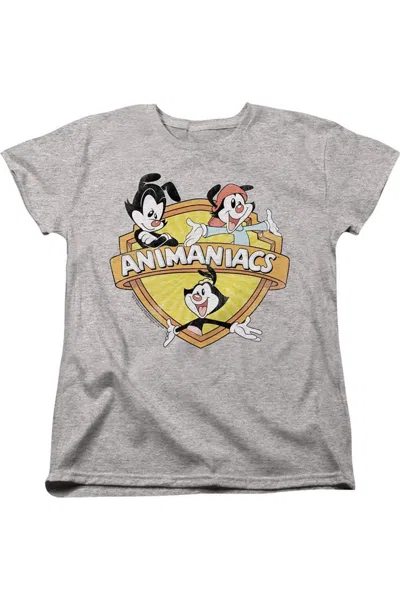 Gildan Animaniacs Shielded Animaniacs Short Sleeve Women´s Tee / T-shirt In Gray