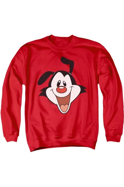 Gildan Animaniacs Yakko Head Adult Crewneck Sweatshirt In Red