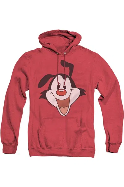 Gildan Animaniacs Yakko Head Adult Heather Hoodie / Hooded Sweatshirt In Red