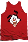Gildan Animaniacs Yakko Head Adult Tank Top In Red