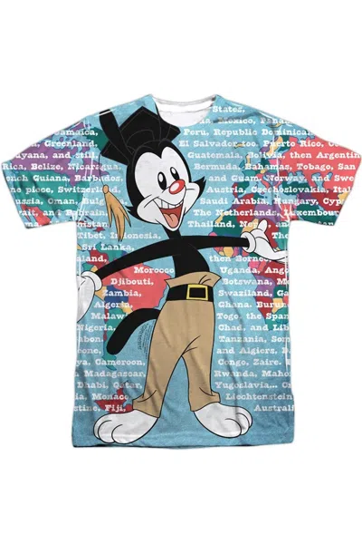 Gildan Animaniacs Yakko World Short Sleeve Adult Poly Crew Tee / T-shirt In White