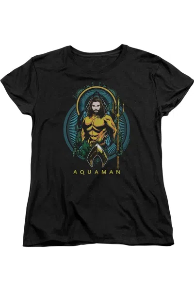 Gildan Aquaman Movie Aquaman Nouveau Short Sleeve Women´s Tee / T-shirt In Black