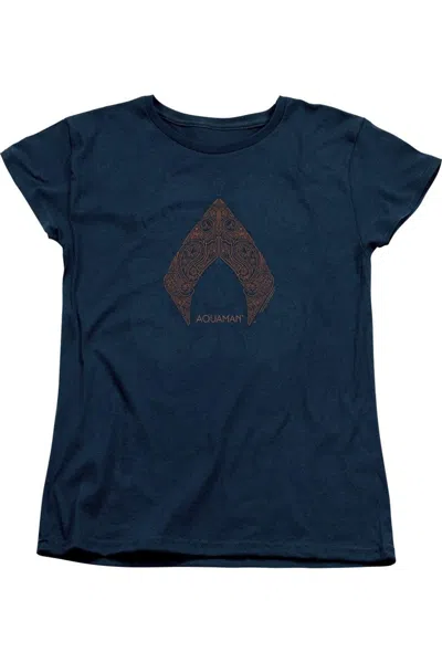 Gildan Aquaman Movie Aquaman Paisley Short Sleeve Women´s Tee / T-shirt In Blue