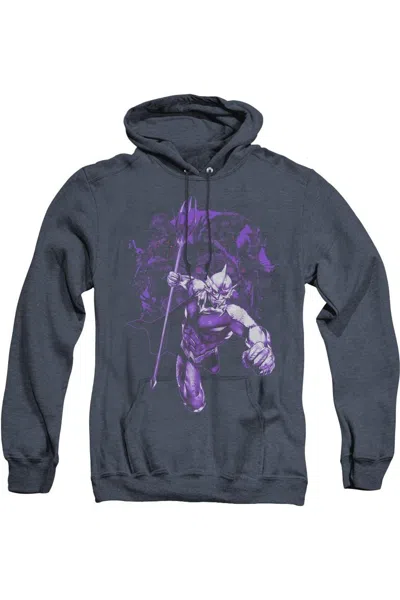 Gildan Aquaman Movie Evil Doers Adult Heather Hoodie / Hooded Sweatshirt In Blue