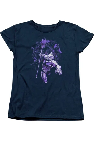 Gildan Aquaman Movie Evil Doers Short Sleeve Women´s Tee / T-shirt In Blue