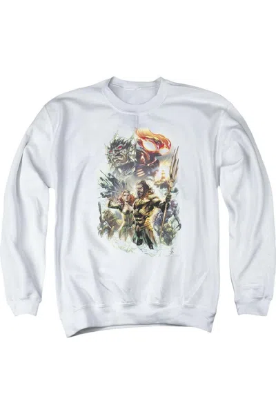 Gildan Aquaman Movie King Of Atlantis Adult Crewneck Sweatshirt In White