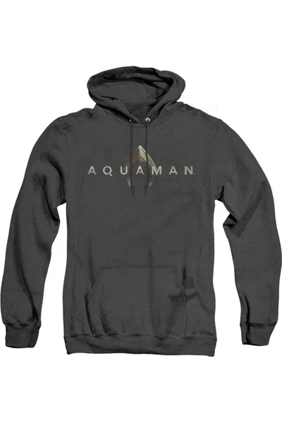 Gildan Aquaman Movie Logo Adult Heather Hoodie / Hooded Sweatshirt In Black