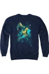 Gildan Aquaman Movie Make A Splash Adult Crewneck Sweatshirt In Blue