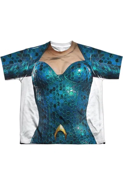 Gildan Kids' Aquaman Movie Mera Uniform Short Sleeve Youth Poly Crew Tee / T-shirt In Blue