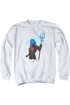 Gildan Aquaman Movie Silhouette Adult Crewneck Sweatshirt In White