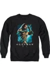 Gildan Aquaman Movie Trident Adult Crewneck Sweatshirt In Black