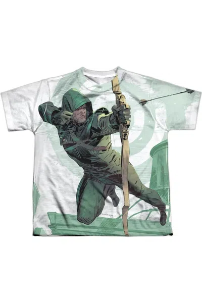 Gildan Kids' Arrow City Bullseye Short Sleeve Youth Poly Crew Tee / T-shirt In Green