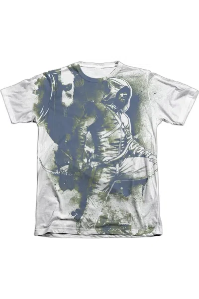 Gildan Arrow Spray Paint Adult Poly/cotton Short Sleeve Tee / T-shirt In White