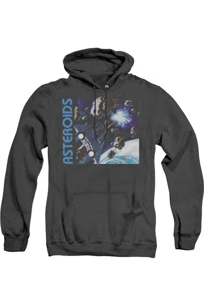 Gildan Atari 2600 Asteroids Adult Heather Hoodie In Black